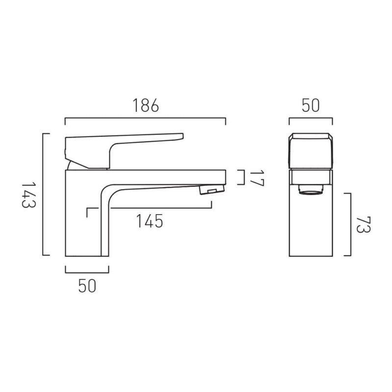Vado Ekko Chrome Deck Mounted Mono Bath Filler Tap