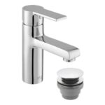 Vado Irlo Chrome Mono Basin Mixer Tap with Push Basin Waste