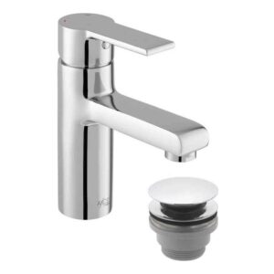 Vado Irlo Chrome Mono Basin Mixer Tap with Push Basin Waste