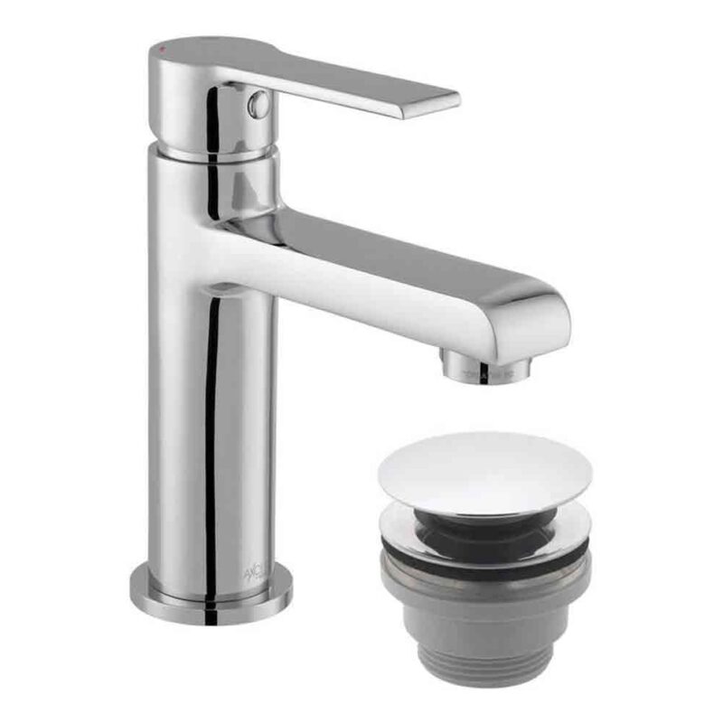 Vado Irlo Chrome Mini Basin Mixer Tap with Push Waste Vado Irlo Chrome Mini Basin Mixer Tap with Push Waste