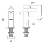 Vado Irlo Chrome Basin Pillar Taps