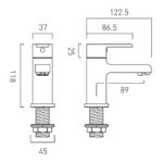 Vado Irlo Chrome Bath Pillar Taps