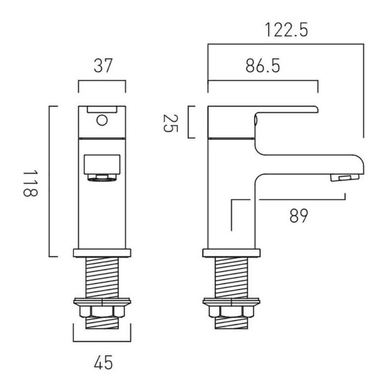 Vado Irlo Chrome Bath Pillar Taps