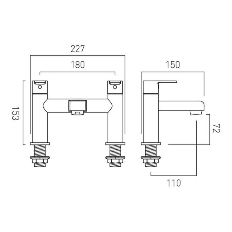 Vado Irlo Chrome Bath Filler Tap