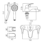Vado Matrix Chrome Bath Shower Mixer with Shower Kit