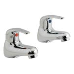 Vado Matrix Chrome Bath Pillar Taps