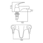Vado Matrix Chrome Deck Mounted 2 Hole Bath Filler Tap