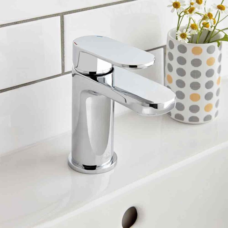 Vado Metiz Chrome Mono Basin Mixer Tap with Push Basin Waste