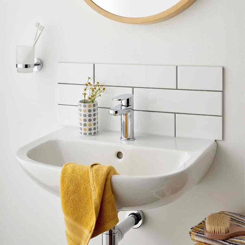Vado Metiz Chrome Mono Basin Mixer Tap with Push Basin Waste