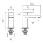 Vado Metiz Chrome Basin Pillar Taps