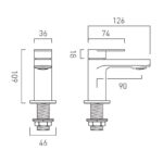 Vado Metiz Chrome Bath Pillar Taps