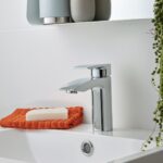 Vado Rowe Chrome Mono Basin Mixer Tap with Push Basin Waste