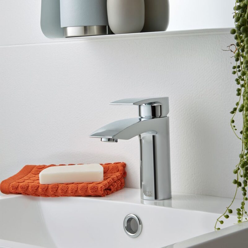 Vado Rowe Chrome Mono Basin Mixer Tap with Push Basin Waste