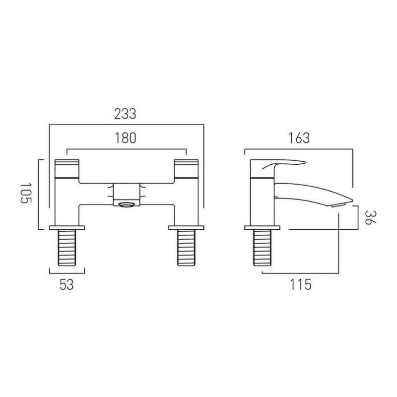 Vado Rowe Chrome Bath Filler Tap