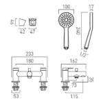 Vado Vala Chrome Bath Shower Mixer Tap with Shower Kit