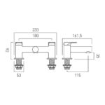 Vado Vala Chrome Deck Mounted 2 Hole Bath Filler Tap