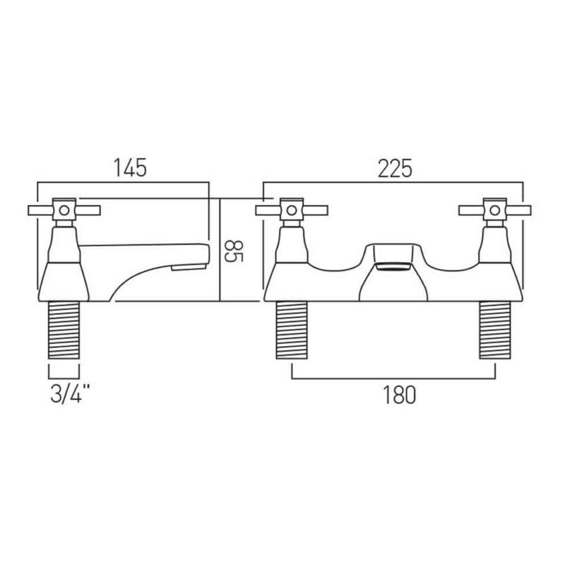 Vado Vecta Chrome Bath Filler Tap
