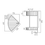 Vado Large Double Triangular Corner Basket with Hook