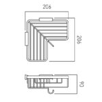 Vado Corner Basket with Hook