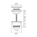 Vado Axbridge Universal Brass Basin Waste Nickel