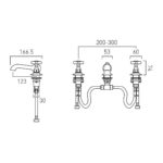 Vado Axbridge Cross Nickel 3 Hole Basin Mixer Tap Nickel
