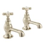 Vado Axbridge Cross Nickel Basin Pillar Taps