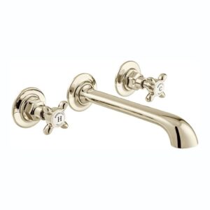 Vado Axbridge Cross Nickel Wall Mounted Basin Mixer Tap