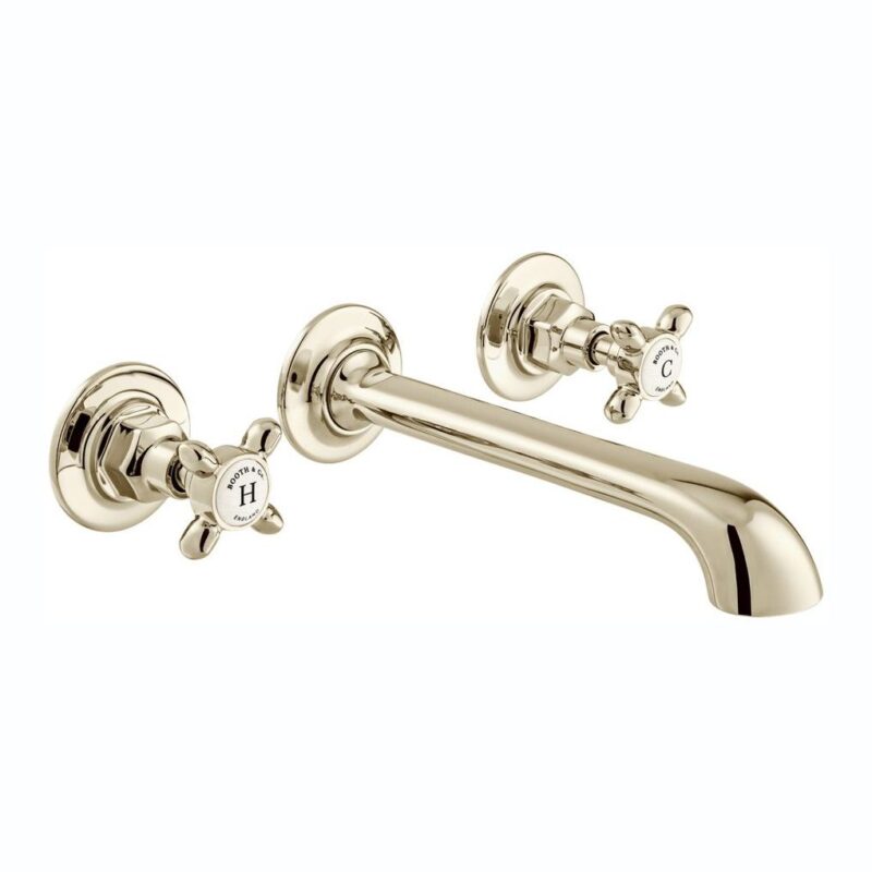 Vado Axbridge Cross Nickel Wall Mounted Basin Mixer Tap