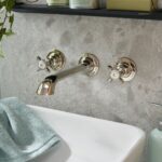Vado Axbridge Cross Nickel Wall Mounted Basin Mixer Tap