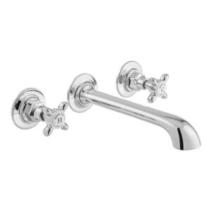Vado Axbridge Cross Chrome Wall Mounted Basin Mixer Tap