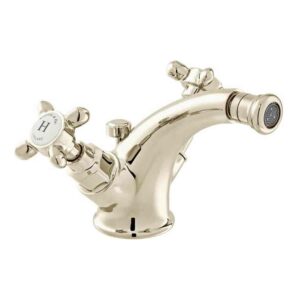 Vado Axbridge Cross Nickel Mono Bidet Mixer with Pop-Up Waste
