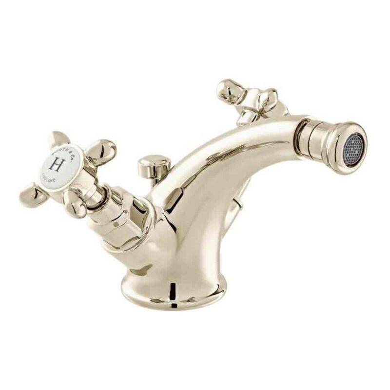 Vado Axbridge Cross Nickel Mono Bidet Mixer with Pop-Up Waste