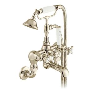 Vado Axbridge Cross Nickel Wall Bath Shower Mixer Tap