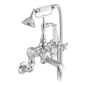 Vado Axbridge Cross Chrome Wall Bath Shower Mixer Tap