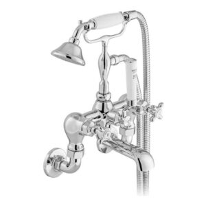 Vado Axbridge Cross Chrome Wall Bath Shower Mixer Tap