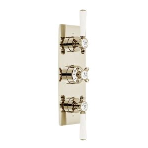 Vado Axbridge Nickel 2 Outlet, 3 Handle Shower Valve