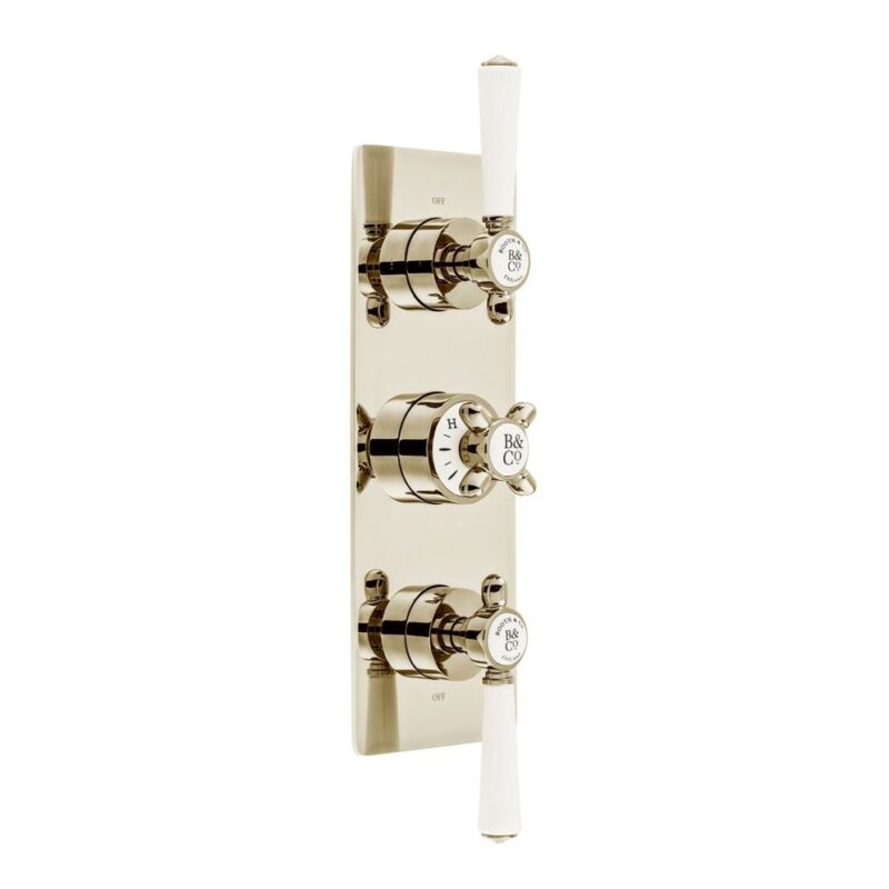 Vado Axbridge Nickel 2 Outlet, 3 Handle Shower Valve