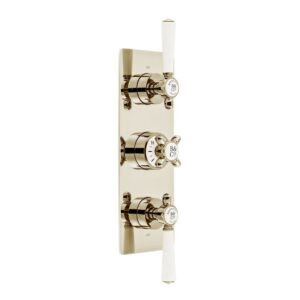 Vado Axbridge Nickel 3 Outlet, 3 Handle Concealed Thermostatic Valve