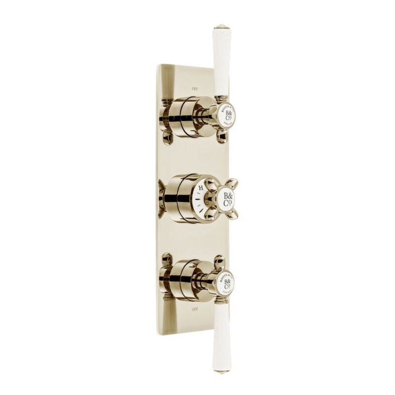Vado Axbridge Nickel 3 Outlet, 3 Handle Concealed Thermostatic Valve