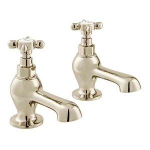 Vado Axbridge Cross Nickel Bath Pillar Taps