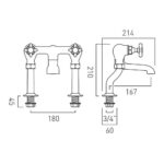 Vado Axbridge Cross Nickel Bath Filler Tap