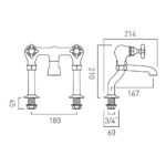 Vado Axbridge Cross Chrome Bath Filler Tap