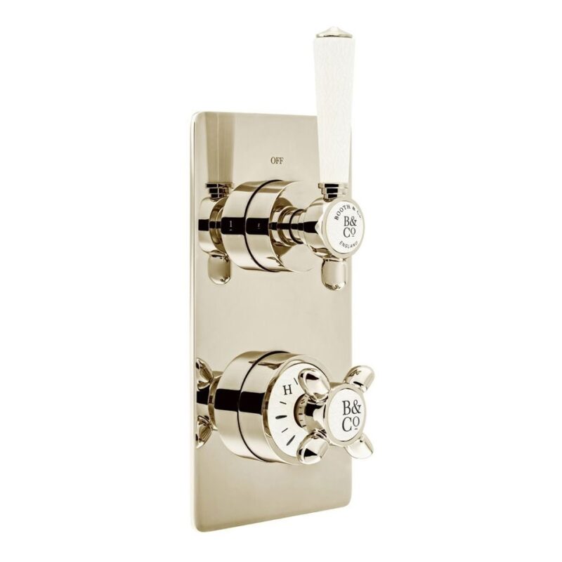 Vado Axbridge Nickel 1 Outlet, 2 Handle Concealed Thermostatic Shower Valve