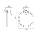 Vado Axbridge Chrome Towel Ring