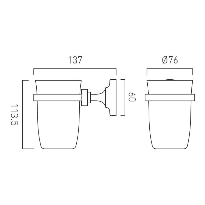 Vado Axbridge Ceramic Tumbler & Holder Nickel