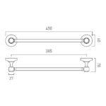 Vado Axbridge Nickel 450mm Towel Rail