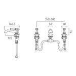 Vado Axbridge Lever Nickel 3 Hole Basin Mixer Tap Nickel