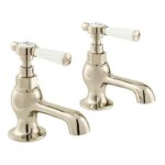 Vado Axbridge Lever Nickel Basin Pillar Taps
