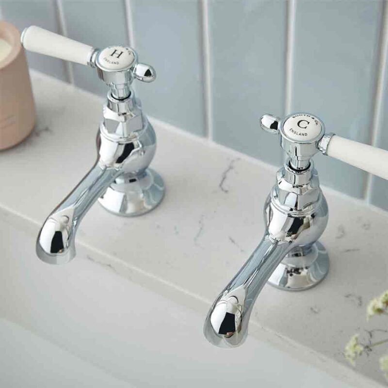 Vado Axbridge Lever Chrome Basin Pillar Taps