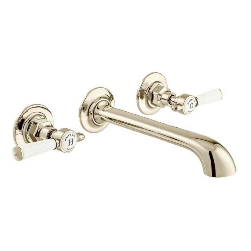 Vado Axbridge Lever Nickel Wall Mounted Basin Mixer Tap